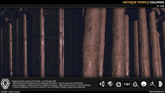 antique temple columns Modelo 3D .c4d .max .obj .3ds .fbx .stl .blend 