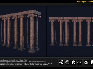 antique temple columns Modelo 3D
