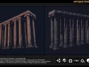 antique temple columns Modelo 3D