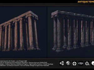 colunas de templo antigo Modelo 3D