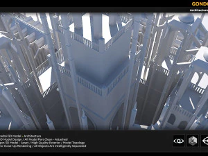 catedral de gondor Modelo 3D