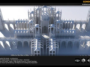 catedral de gondor Modelo 3D