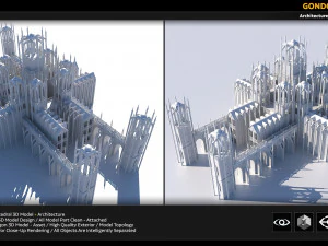 catedral de gondor Modelo 3D