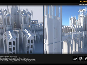 catedral de gondor Modelo 3D