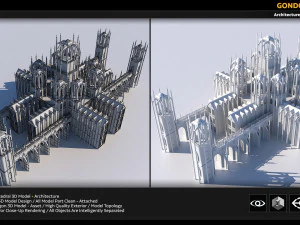 catedral de gondor Modelo 3D