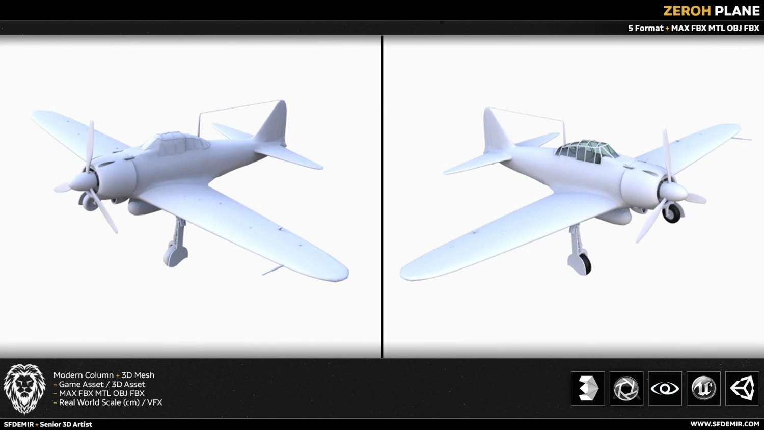 zeroh plane 3D Model .c4d .max .obj .3ds .fbx .stl .blend 