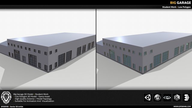 big garage Model 3D .c4d .max .obj .3ds .fbx .stl .blend 