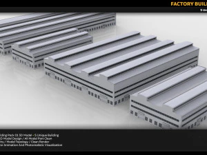 factory building kitbash 3D Model