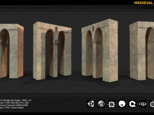 medieval arc bridge 3D Модель