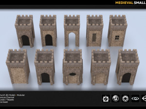 medieval small tower pack 3D Модель