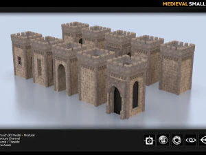 medieval small tower pack 3D Model
