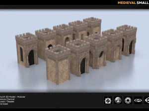medieval small tower pack 3D Model