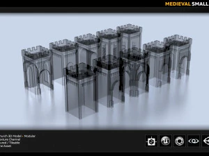 medieval small tower pack 3D Model