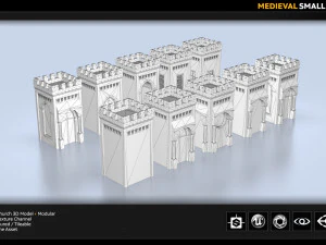 medieval small tower pack 3D Model