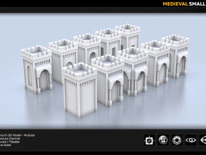 medieval small tower pack 3D Model