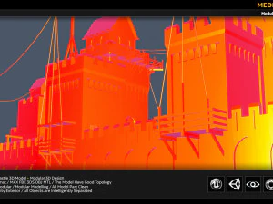 rising sun castle 3D Model