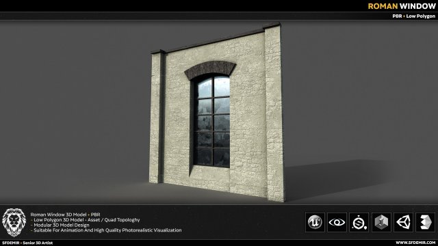 roman window 3D 모델 .c4d .max .obj .3ds .fbx .stl .blend