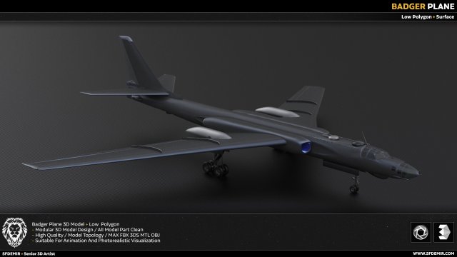 badger plane 3D Model in Recon 3DExport