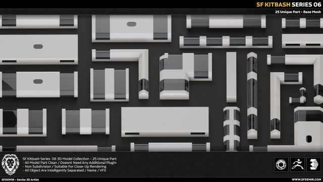 sf kitbash series 06 3D Model .c4d .max .obj .3ds .fbx .stl .blend 
