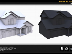 american house building 3D Model
