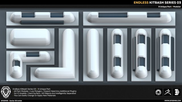 endless kitbash series 03 3D 模型 .c4d .max .obj .3ds .fbx .stl .blend 