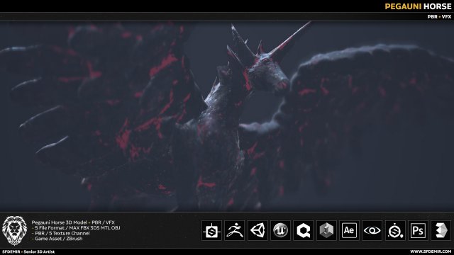 pegauni creature 3Dモデル .c4d .max .obj .3ds .fbx .stl .blend 