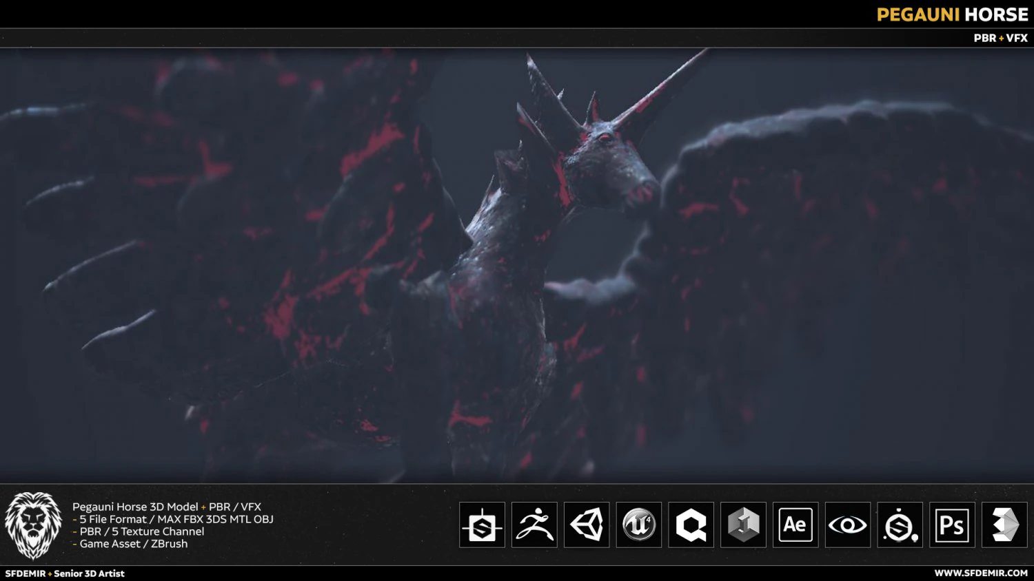 pegauni creature 3D Model .c4d .max .obj .3ds .fbx .stl .blend 