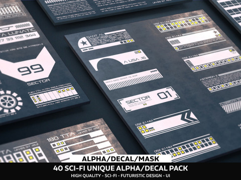 Sfdemir sci-fi decal pack 01 3D Model