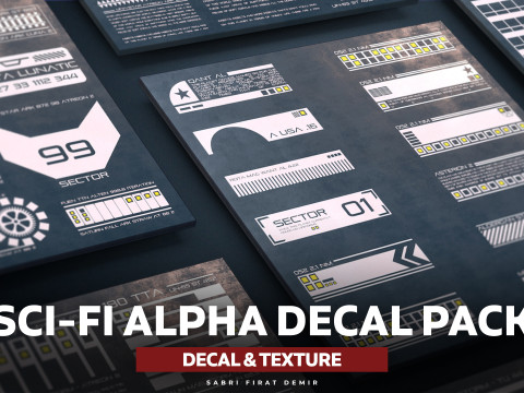 Sfdemir sci-fi decal pack 01 3D-Modell