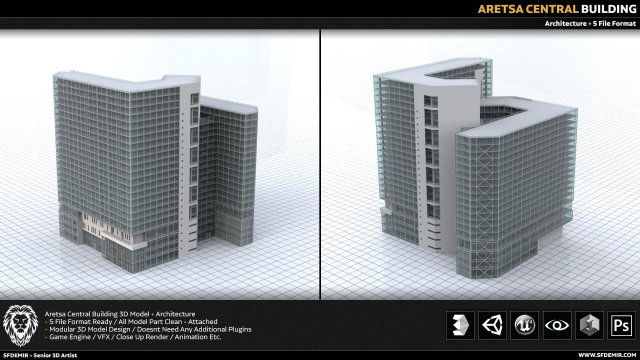 aretsa building 3D Модель .c4d .max .obj .3ds .fbx .stl .blend 