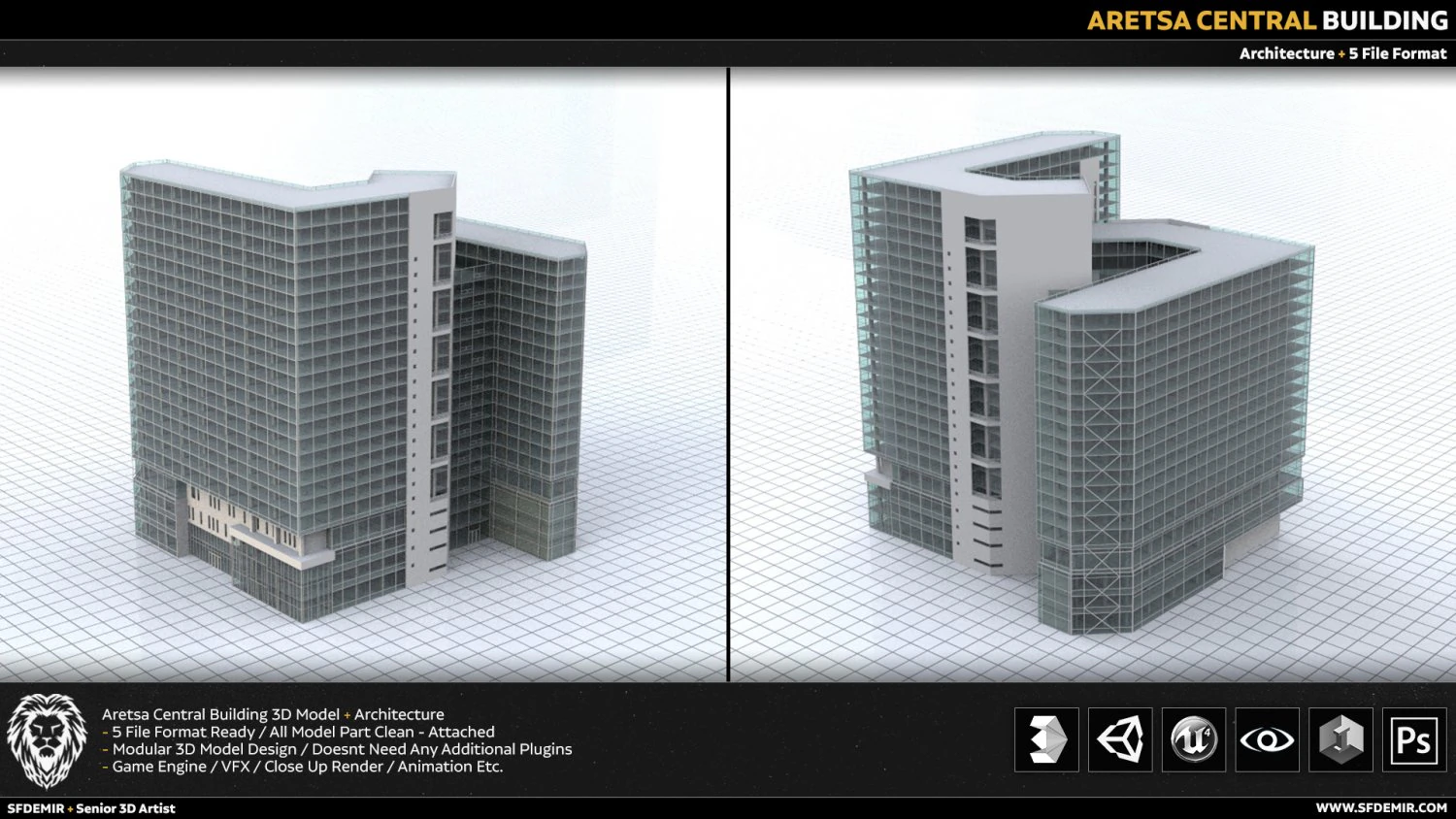 aretsa building 3D Model .c4d .max .obj .3ds .fbx .stl .blend 