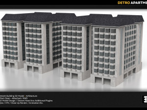 detro apartment building 3D Model