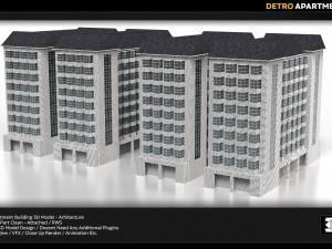detro apartment building 3D Модель