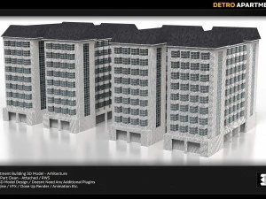 detro apartment building 3D Model