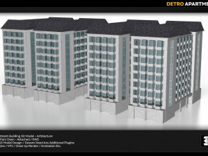 detro apartment building 3D Модель
