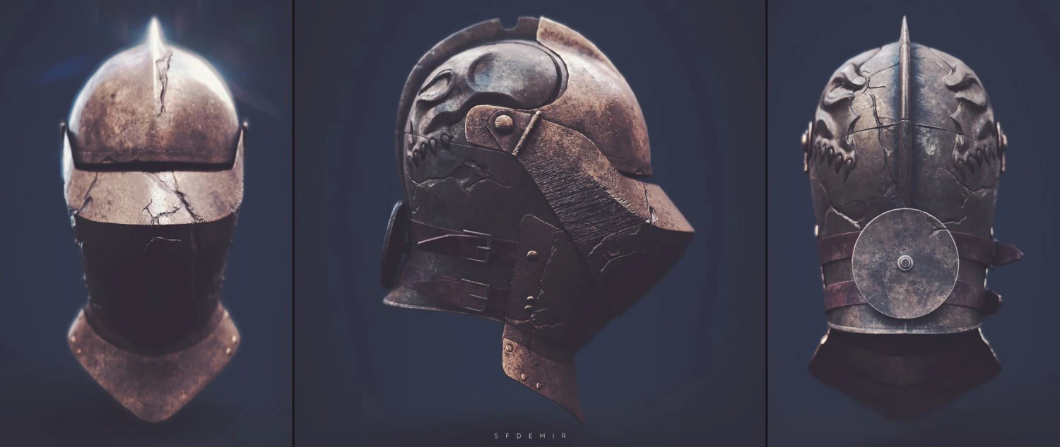 medieval crusader helmet 3D Model .c4d .max .obj .3ds .fbx .stl .blend