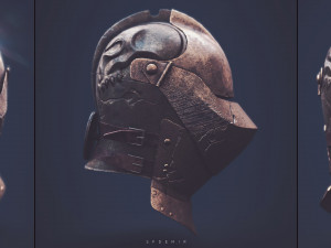 medieval crusader helmet 3D Model