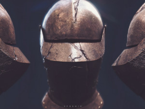 medieval crusader helmet Modèle 3D