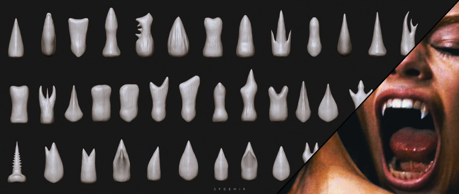 sfemir teeth imm brushes 3D Model .c4d .max .obj .3ds .fbx .stl .blend 