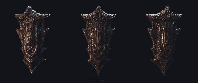 dragonborn shield 3Dモデル .c4d .max .obj .3ds .fbx .stl .blend 