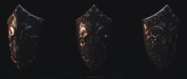 skeleton shield Modèle 3D .c4d .max .obj .3ds .fbx .stl .blend