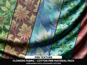 Tecido de flores Material PBR de algodão - Pacote de textura Texturas CG