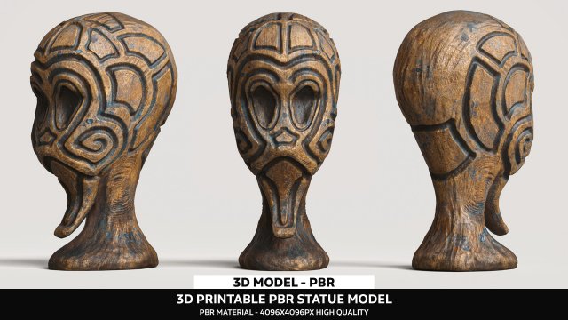 3D Printable Statue Model 3D Модель .c4d .max .obj .3ds .fbx .stl .blend 