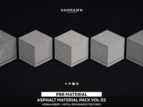 Asphalt Material Pack Vol 02 - High-Quality Asphalt PBR Materials CG Textures