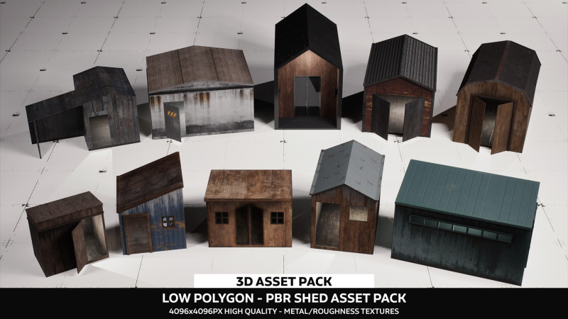 Shed Pack Vol 01 3D Model .c4d .max .obj .3ds .fbx .stl .blend 