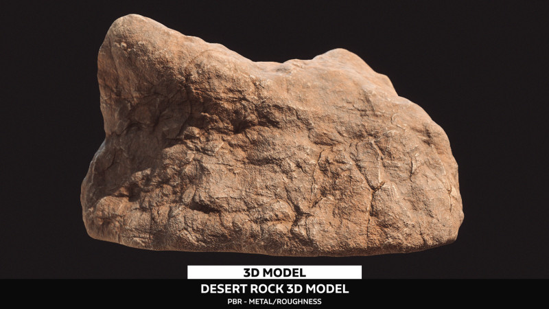 Realistic Desert Rock Modèle 3D .c4d .max .obj .3ds .fbx .stl .blend 