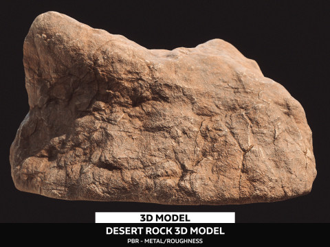 Realistic Desert Rock Model 3D