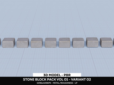 Stone Block Pack Vol 01 - Variant 02 3Dモデル