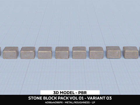 Pacote de Blocos de Pedra Vol 01 - Variante 03 Modelo 3D