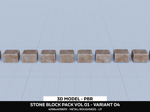 Stone Block Pack Vol 01 - Variant 04 3D Model